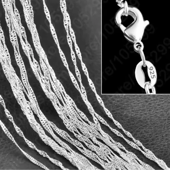 Beautiful wave 30” Sterling silver 925 Chain - Picture 5 of 6